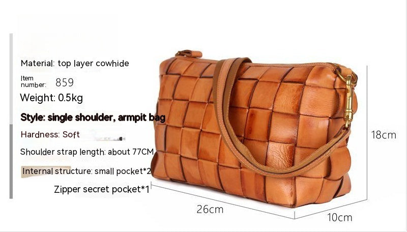 Sac à bandoulière vintage tissé à la main avec peau de vache à couche supérieure tannée végétale
