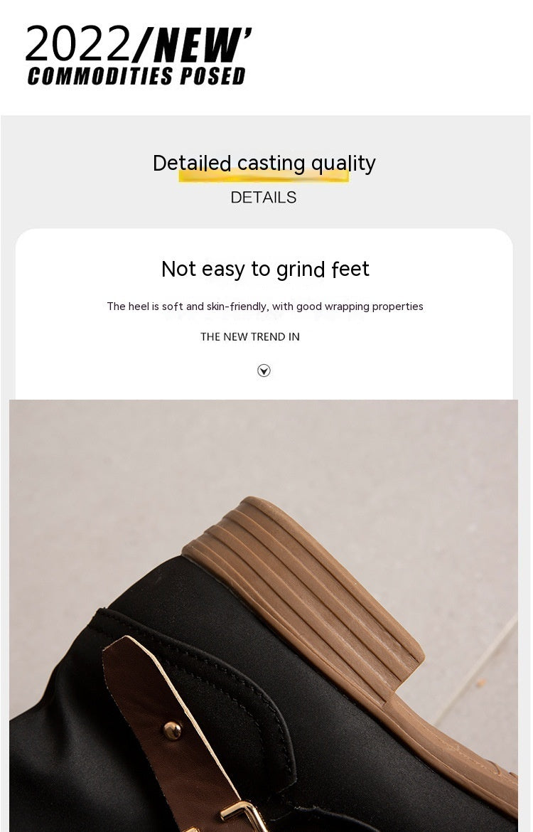 Bottes à tube long de grande taille pour femmes, talon épais, fermeture éclair latérale, coutures en laine