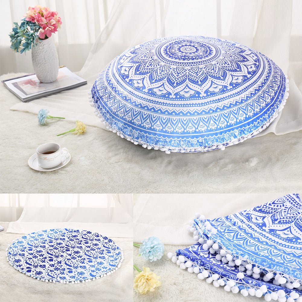 Oreillers de sol Mandala colorés, Ottoman rond, coussin de méditation bohème, Pouf
