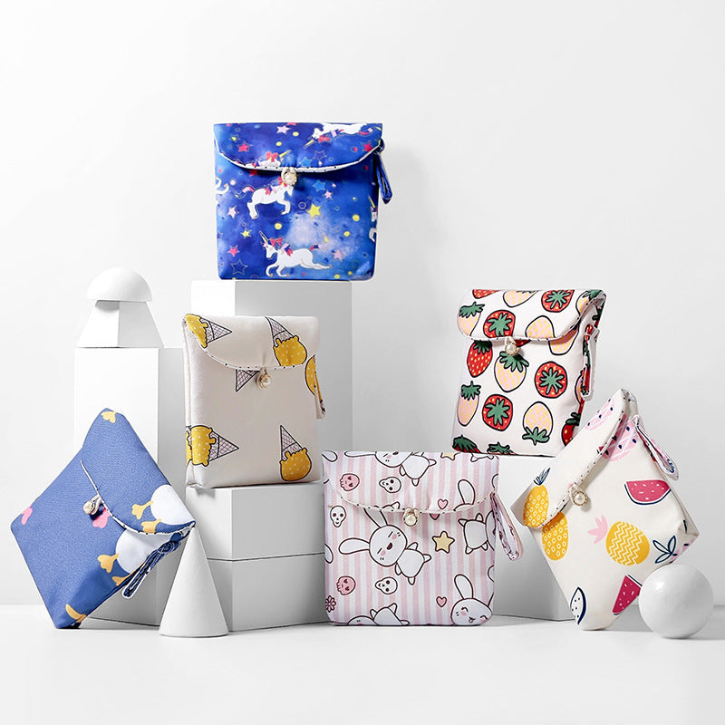 Bolsa de almacenamiento de toallas de viaje para tía, dispensador portátil de servilletas de dibujos animados, bolsa de servilleta sanitaria