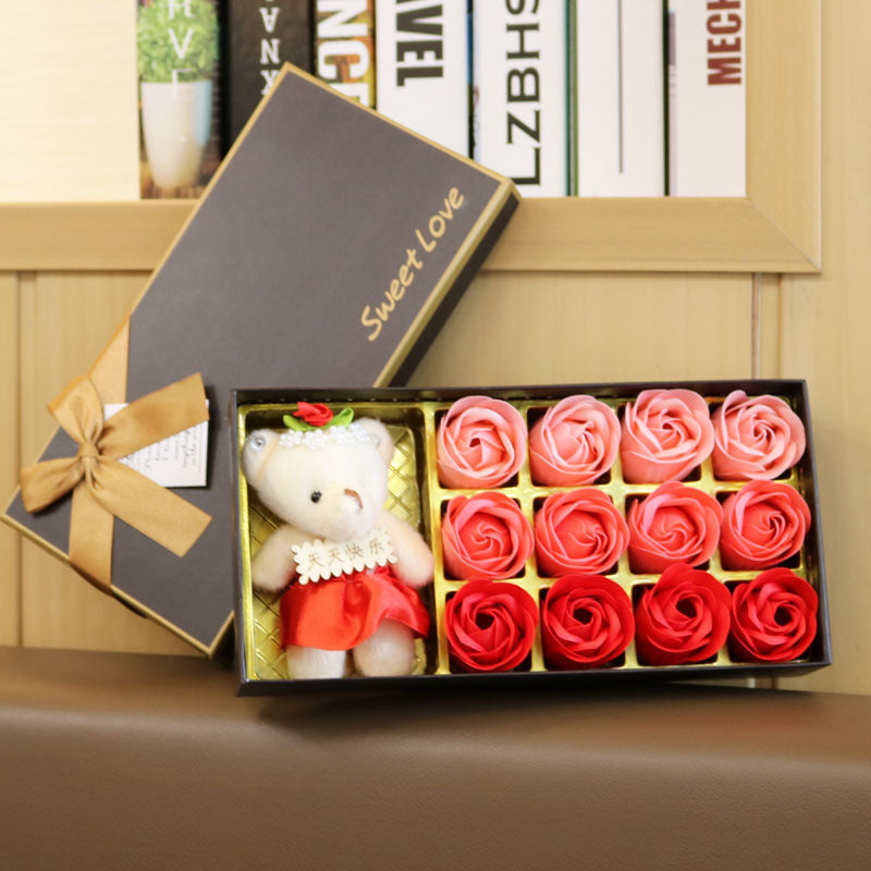 Fleur de savon dégradé 18 roses