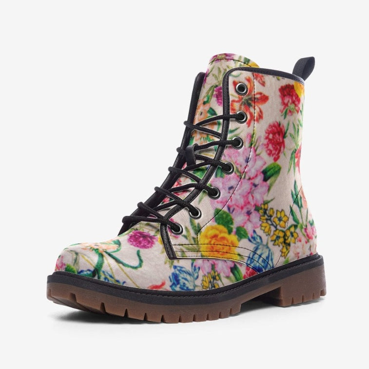 Chaussures décontractées polyvalentes à fleurs en PU, Design floral, automne et hiver