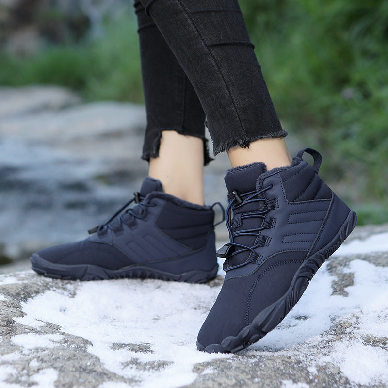 Botas de nieve para hombre Pareja Zapatos acolchados de algodón impermeables con forro polar para exteriores