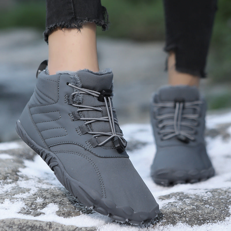 Bottes de neige pour Couple, doublées de polaire, imperméables, chaussures d'extérieur rembourrées en coton, antidérapantes, bottes d'hiver en coton