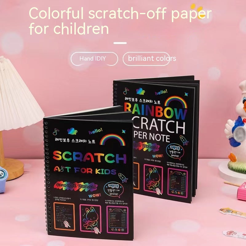 Puzzle coloré pour enfants, papier de peinture à gratter, bricolage, peinture créative faite à la main, grand papier d'art à gratter