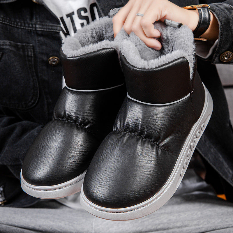 Chaussures à pain chaudes doublées de polaire d'hiver chaussures montantes en cuir décontractées pour hommes