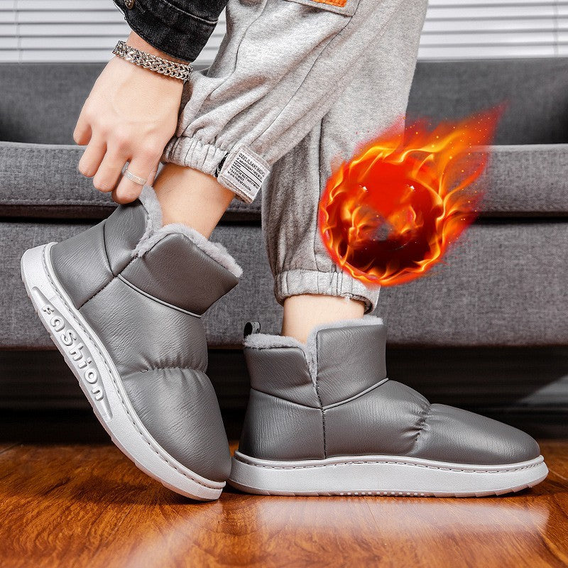 Chaussures à pain chaudes doublées de polaire d'hiver chaussures montantes en cuir décontractées pour hommes