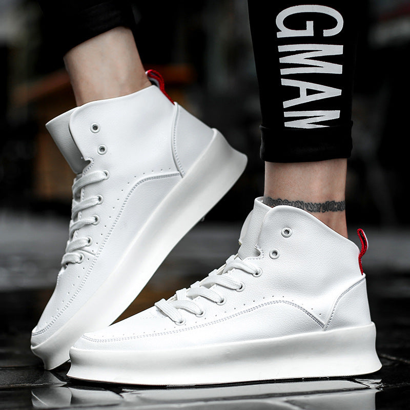 Pure White Thick Bottom Casual Sports Skate Shoes