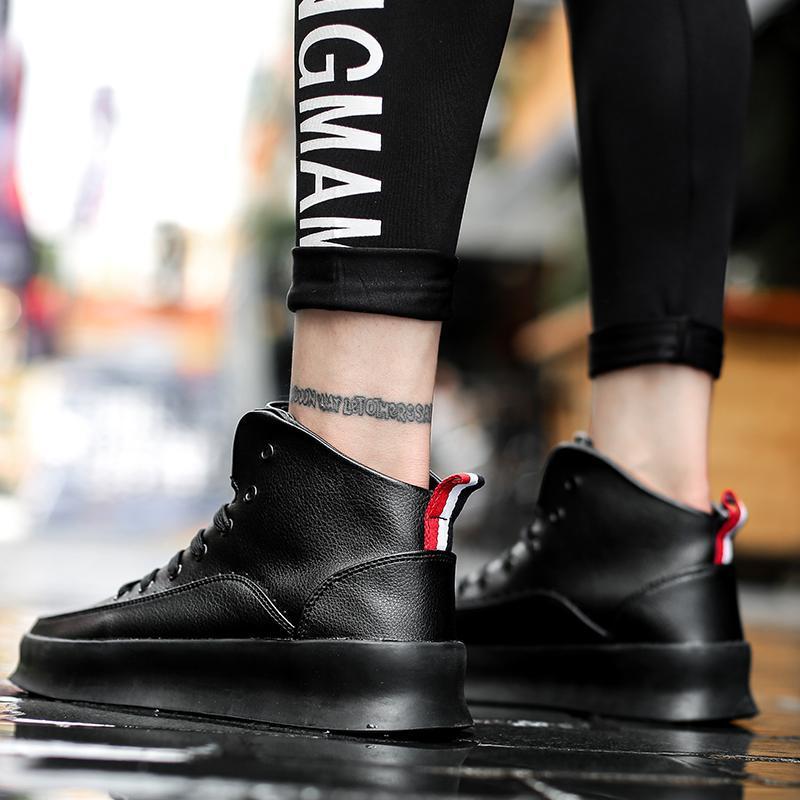 Pure White Thick Bottom Casual Sports Skate Shoes