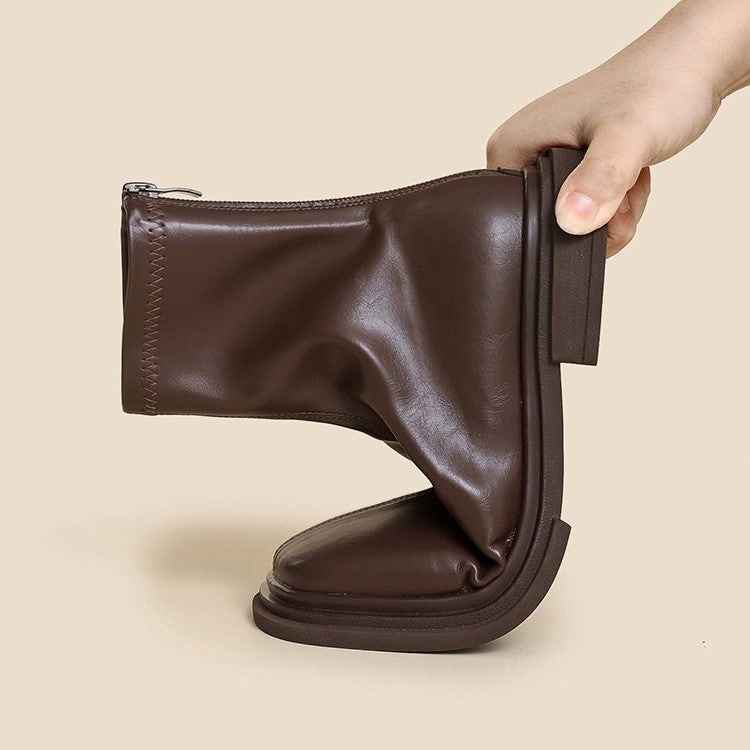 Botas Martin estilo británico retro con punta cuadrada para mujer