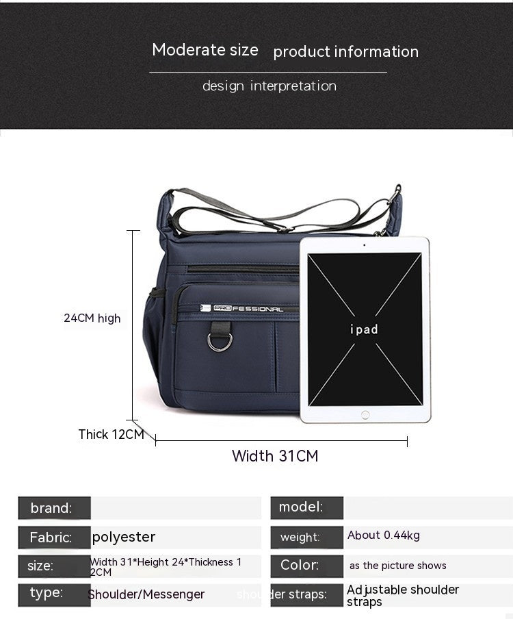 Bolso bandolera de gran capacidad con múltiples bolsillos
