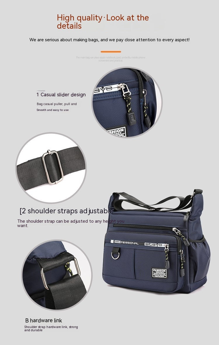 Bolso bandolera de gran capacidad con múltiples bolsillos