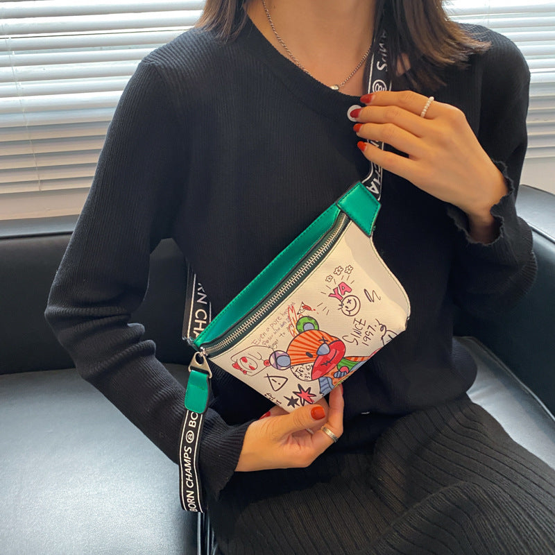 Sac Disco décontracté, petit sac à dos avec graffitis peints