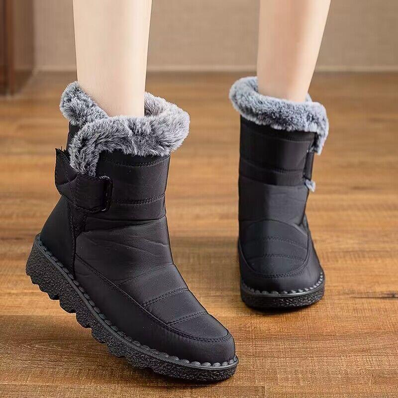 Bottes matelassées en coton thermique plus épaisses doublées de polaire de neige de grande taille