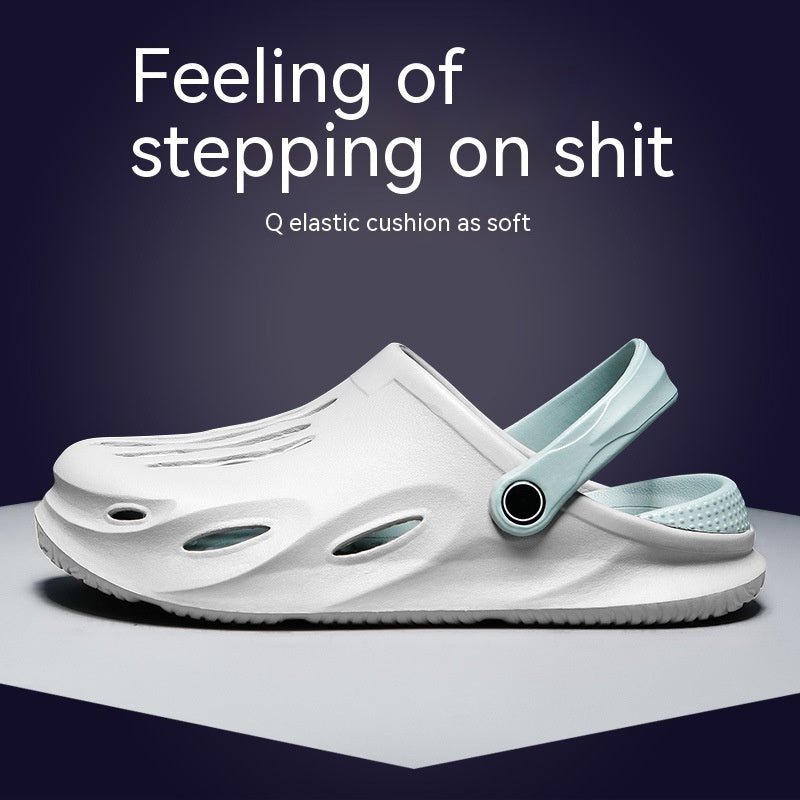 Hole Shoes Pantoufles d'extérieur d'été pour hommes en caoutchouc antidérapant