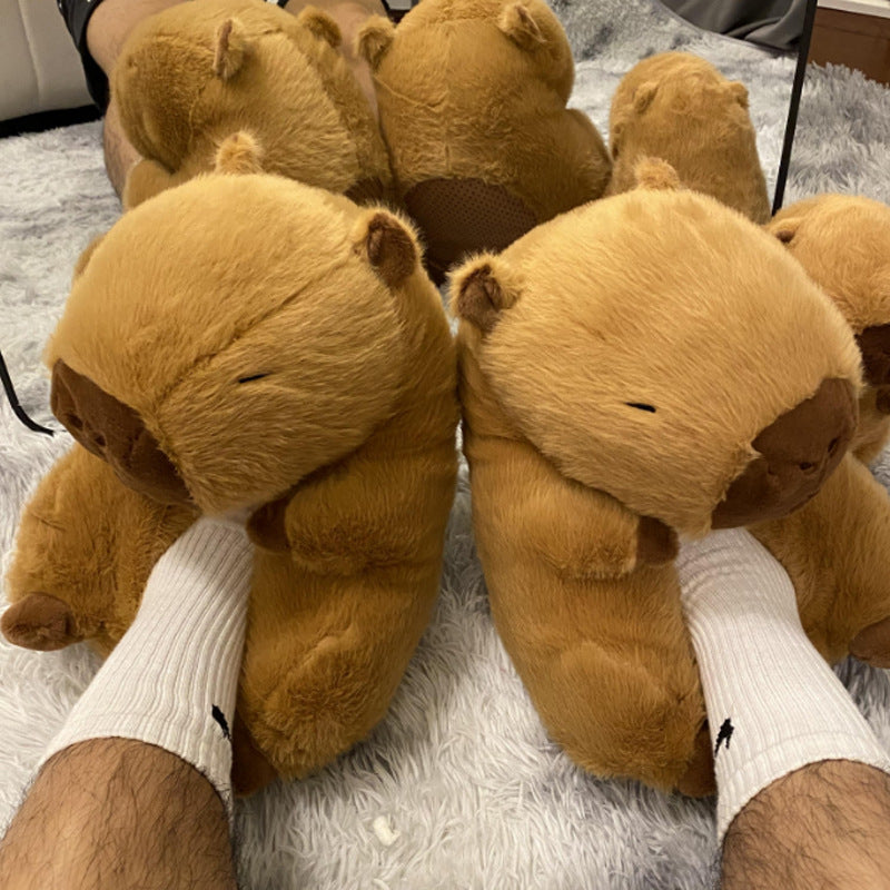 Pantoufles en coton Capybara de dessin animé, vente en gros