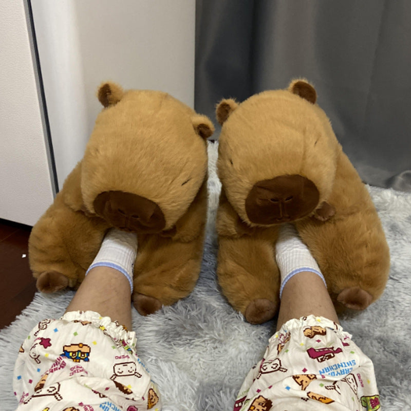 Pantoufles en coton Capybara de dessin animé, vente en gros