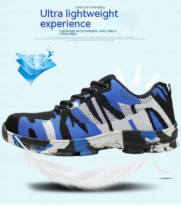 Chaussures de travail légères et antidérapantes Flyknit Safety, anti-écrasement et anti-crevaison, résistantes à l'usure