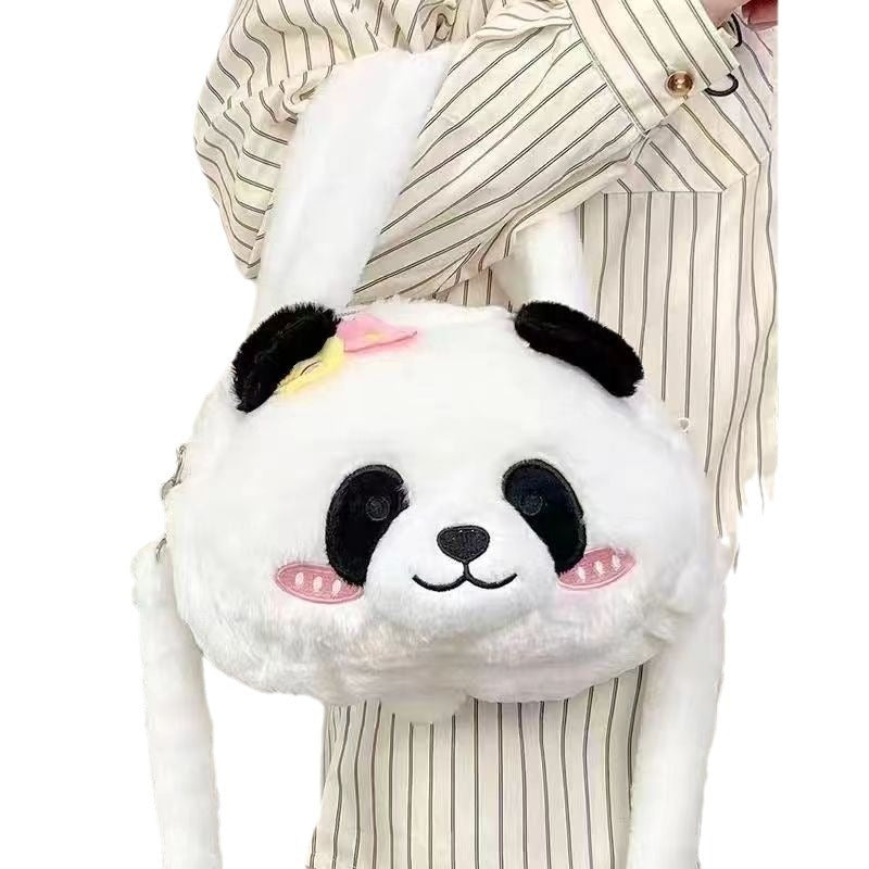 Sac à bandoulière en peluche Panda mignon, sac à bandoulière pour poupée