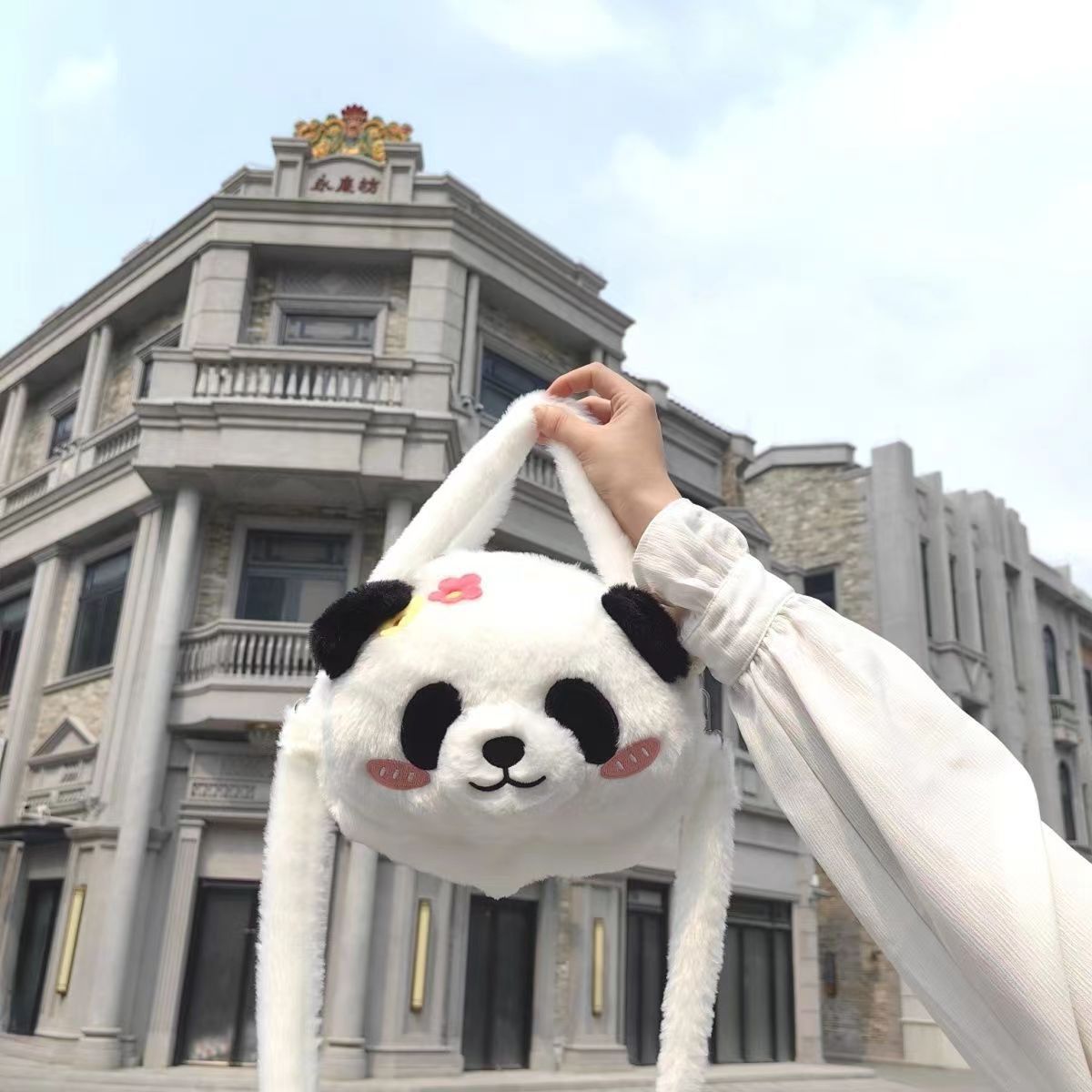 Sac à bandoulière en peluche Panda mignon, sac à bandoulière pour poupée