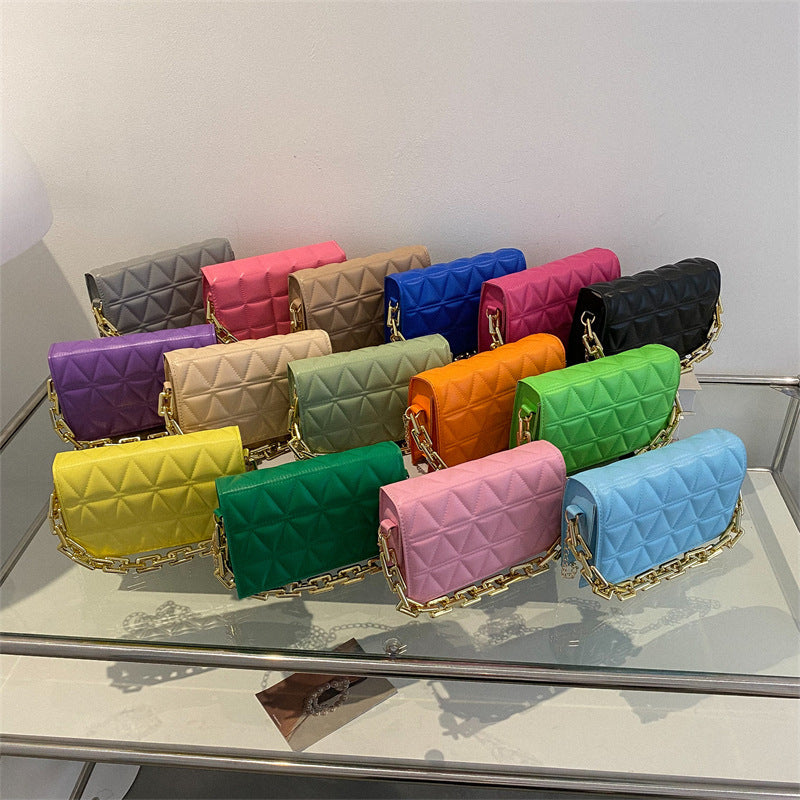 Sac à bandoulière à chaîne simple de couleur unie