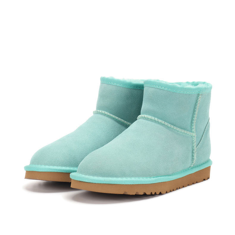 Botas de nieve de corte bajo Cuero Caucho Piel Moda Casual