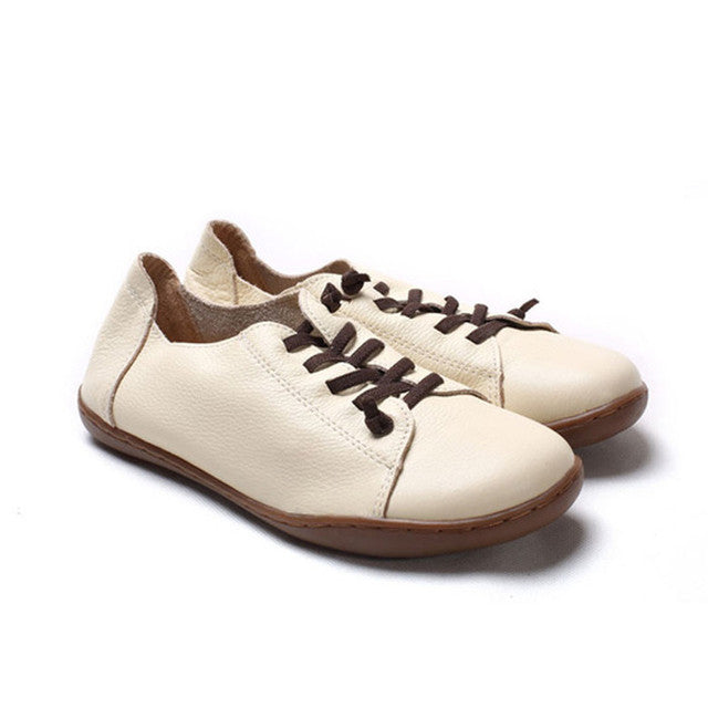 First Layer Cowhide Plus Size Handmade Shoes Women