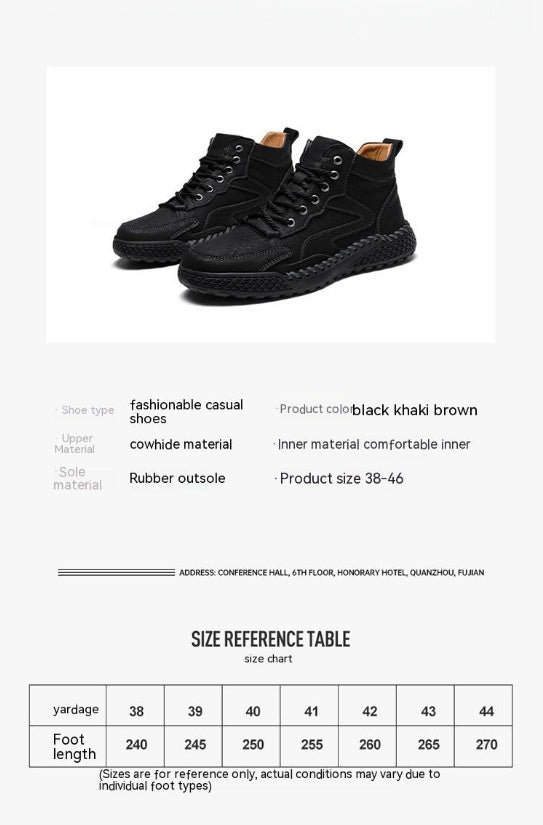 Zapatos altos de cuero con forro polar de invierno para hombre