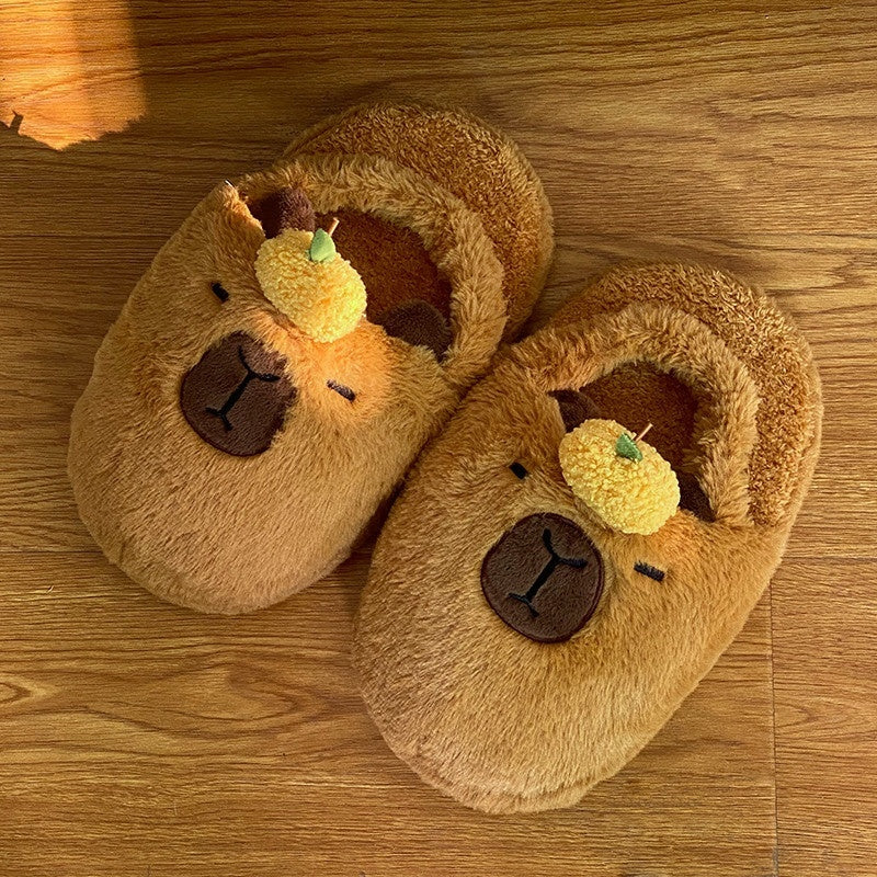 Stabilité émotionnelle Capybara peluche pantoufles hiver maison
