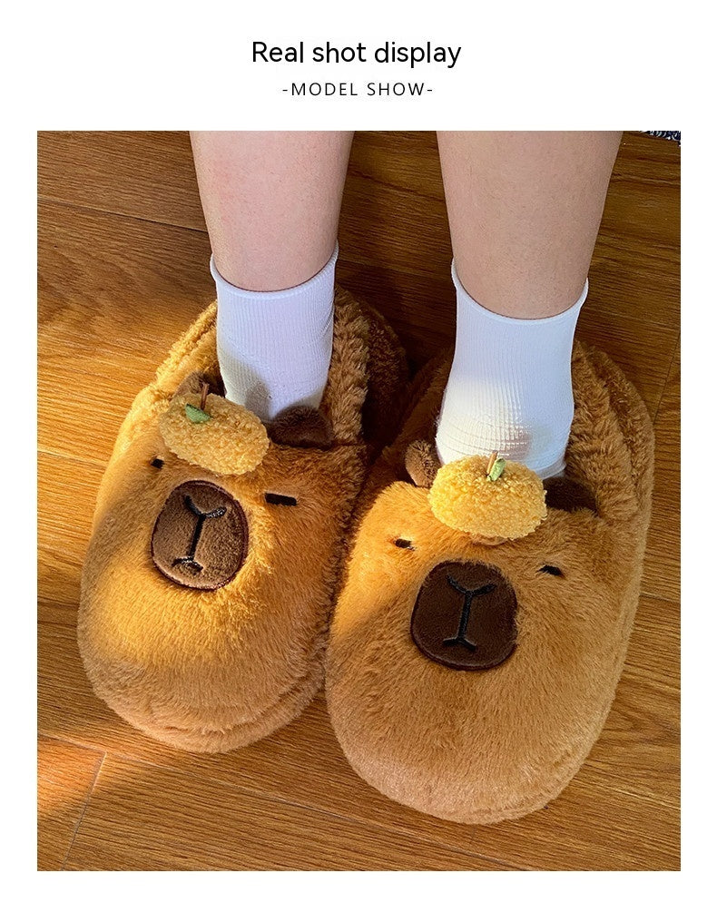 Stabilité émotionnelle Capybara peluche pantoufles hiver maison