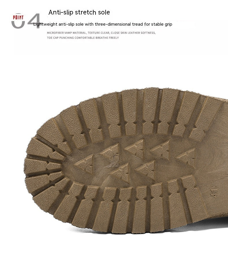 Chaussures montantes, chaussures de travail britanniques assorties avec tout, bottes de randonnée à fond épais pour l'hiver