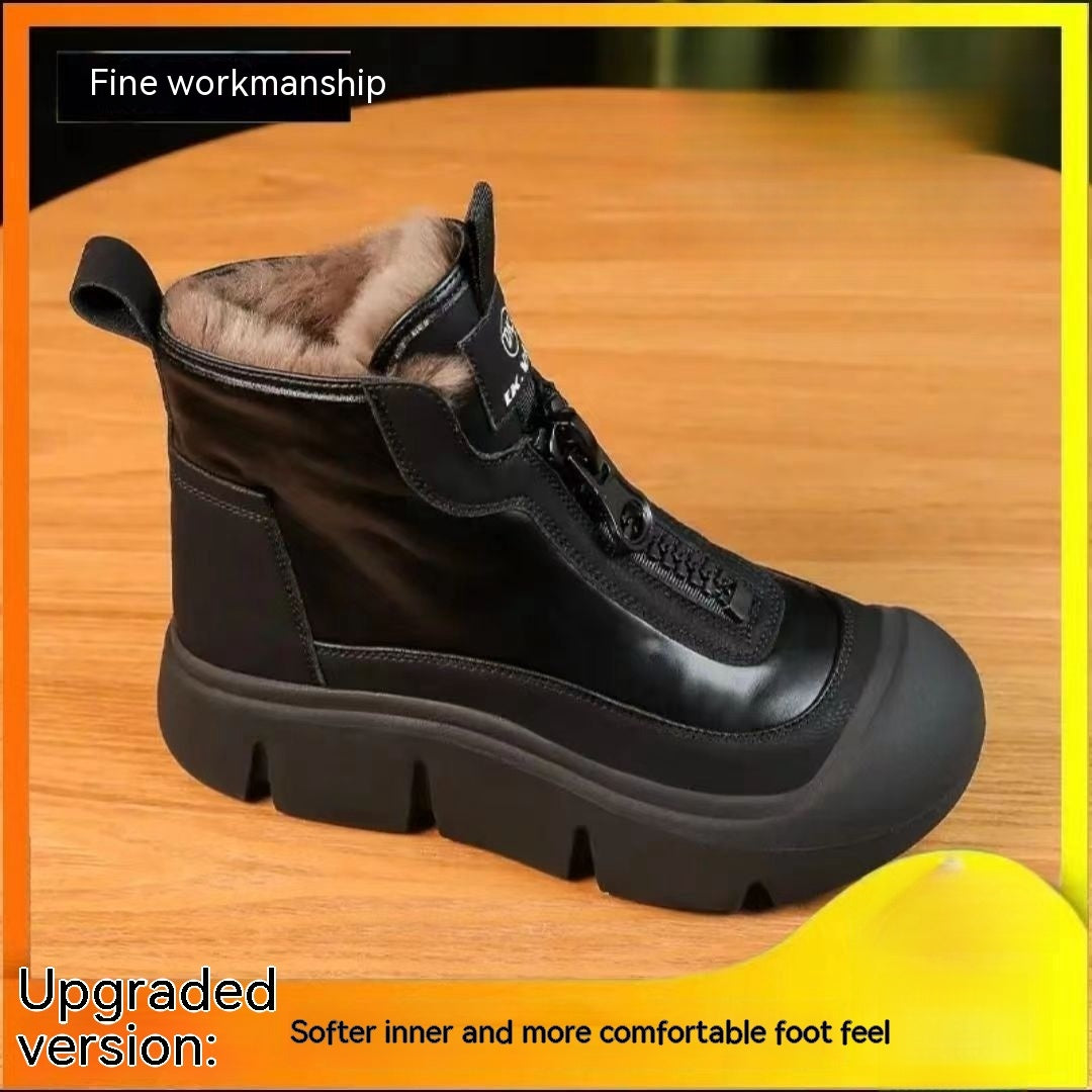 Bottes courtes isolantes en peluche et épaisses