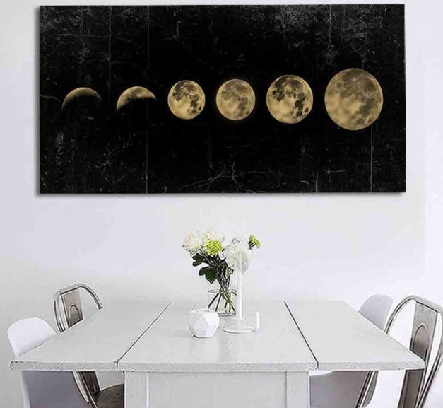 Pintura de arte de pared de eclipse lunar
