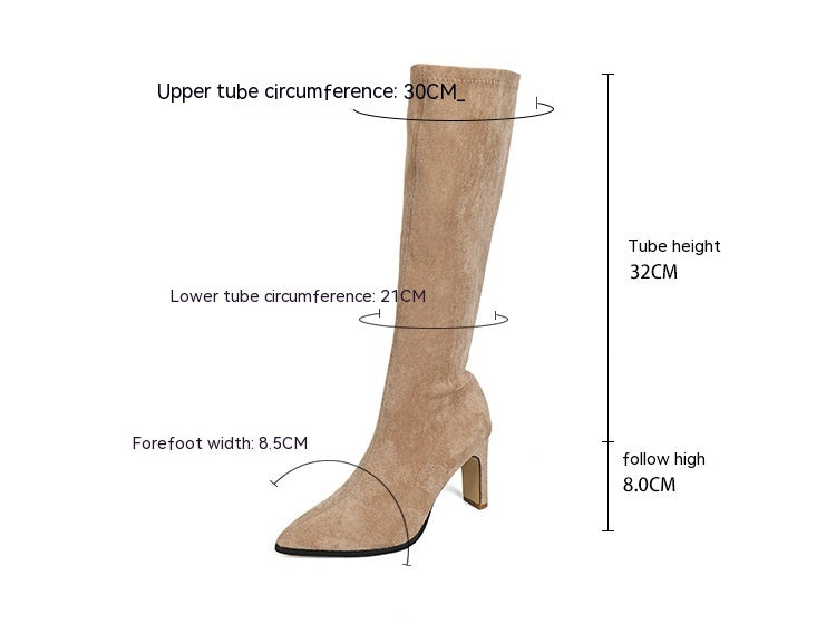 Bota Frye con cremallera lateral de gamuza y tacón alto de 8 cm de tacón grueso