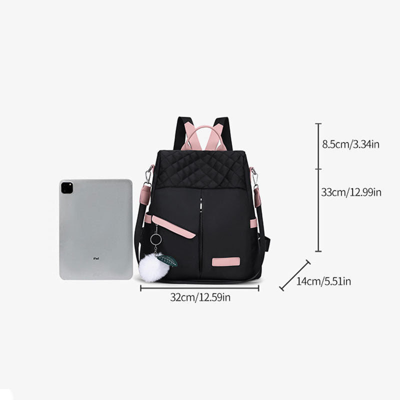 Sac à bandoulière en tissu Oxford décontracté pour femmes, sac à dos étanche de grande capacité de couleur contrastée