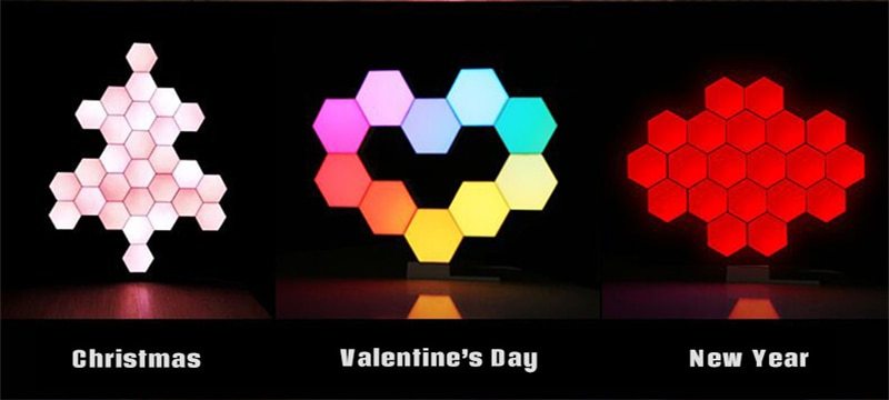 Lampe quantique pour maison intelligente, commande vocale avec application, 1600W, teinte lumineuse, secousse
