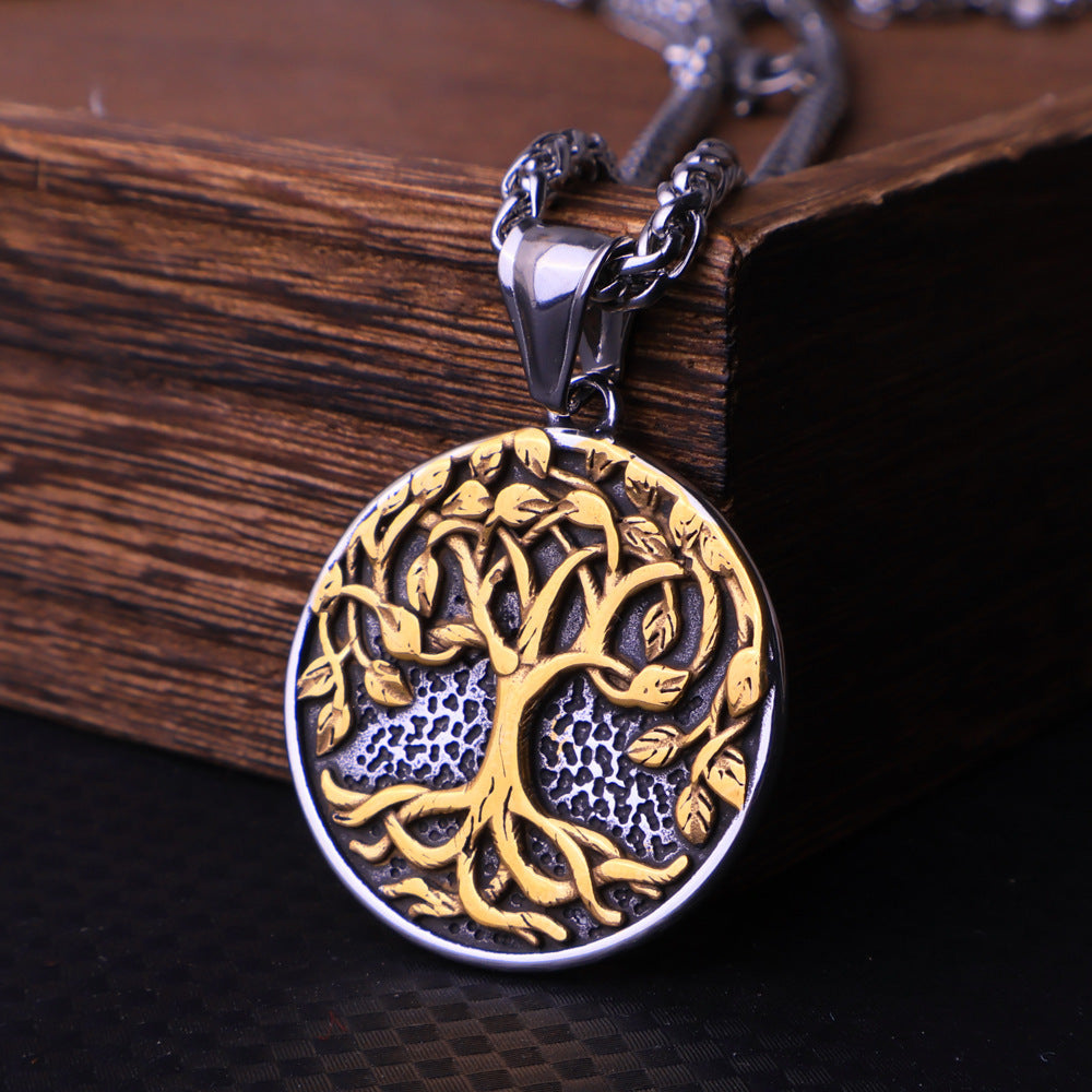 Retro Natural Style Titanium Steel Necklace