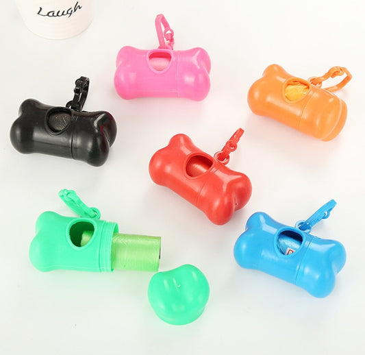 Distributeur de sacs poubelles en forme d'os pour animaux de compagnie