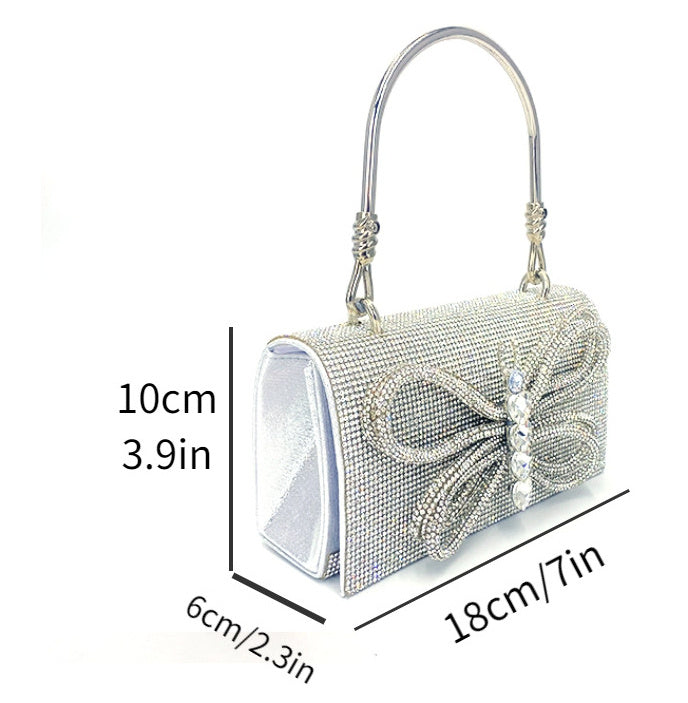 Robe de dîner vêtement papillon diamant brillant petit sac carré