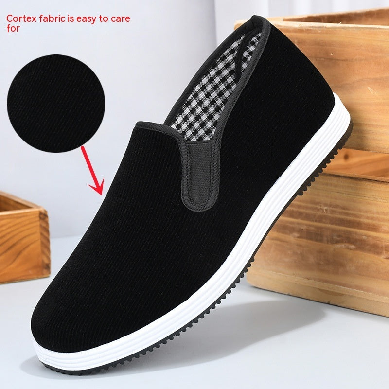 Chaussures en tissu de loisirs à enfiler en velours côtelé, confortables et légères, respirantes et résistantes à l'usure