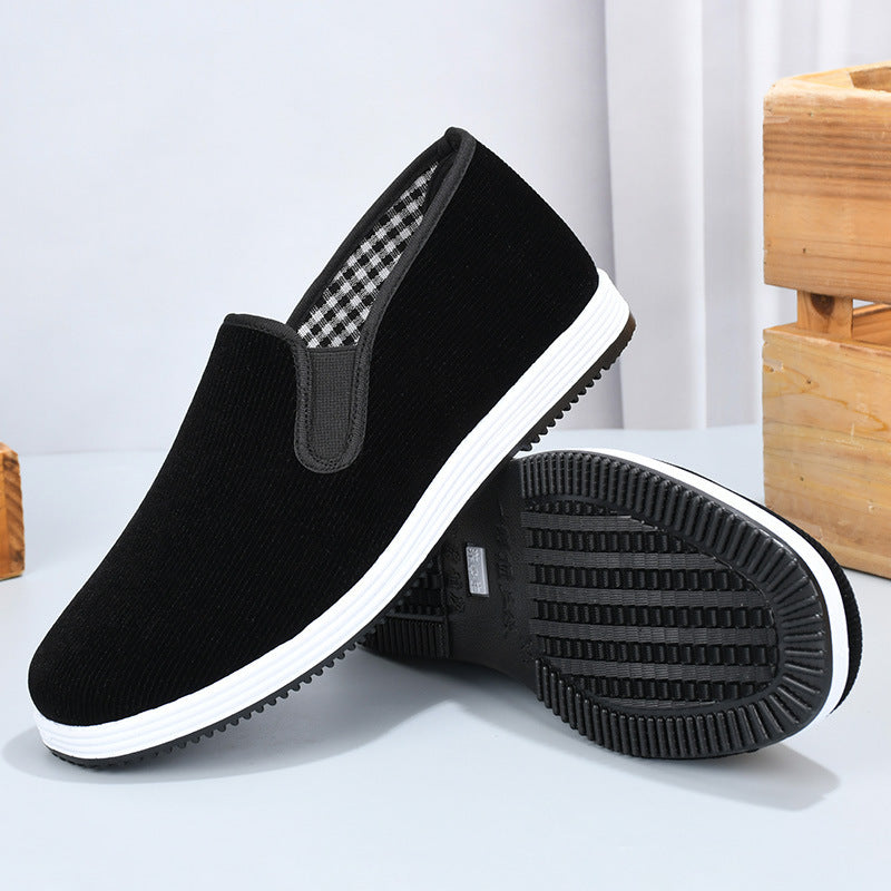 Chaussures en tissu de loisirs à enfiler en velours côtelé, confortables et légères, respirantes et résistantes à l'usure