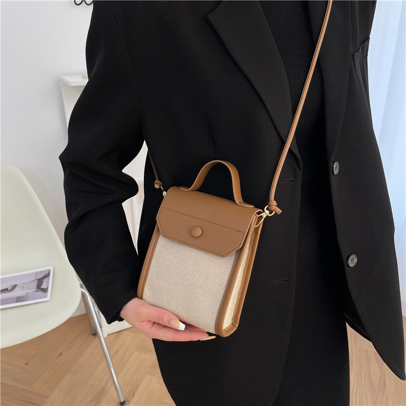 Petit sac messager carré simple à bandoulière color block