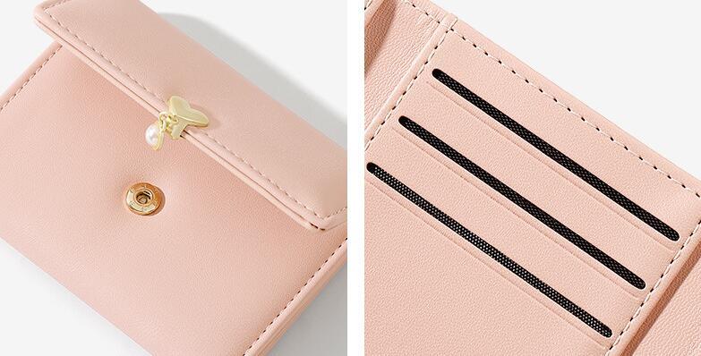 Mini portefeuille d'amour à trois volets pour femmes