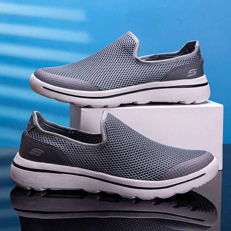 Chaussures de marche confortables pour hommes, chaussures décontractées respirantes à enfiler en maille