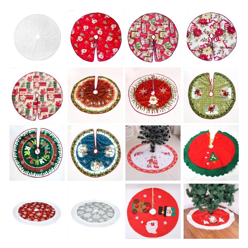 Jupe d'arbre de Noël Décorations d'arbre de Noël Cadeaux de Noël Assortiment de scènes de Noël