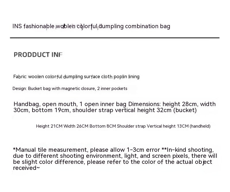 Nouveau Sac à bandoulière portatif de seau en peluche de bandoulière