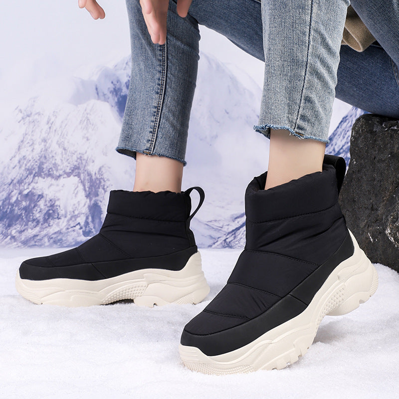 Bottes de neige chaudes mi-hautes pour femmes, pour l'extérieur
