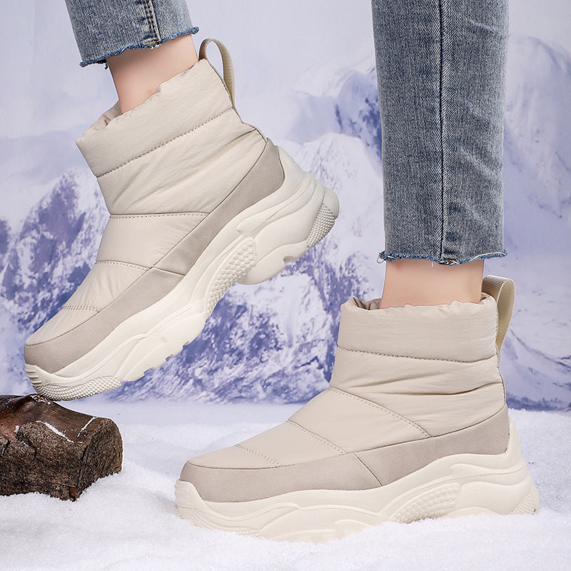 Bottes de neige chaudes mi-hautes pour femmes, pour l'extérieur