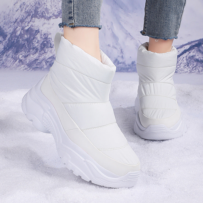 Bottes de neige chaudes mi-hautes pour femmes, pour l'extérieur