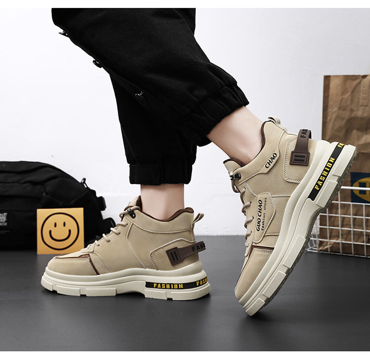 Zapatos de hombre Zapatos de trabajo de caña alta transpirables Botas casuales antideslizantes